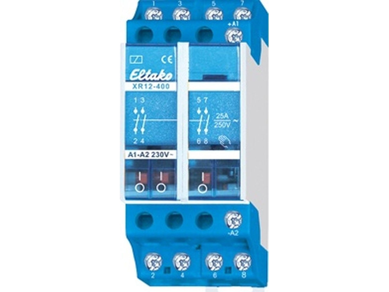 ELTAKO Installationsrelæ 4 slutte, 25A, 230V AC din-skinne 36mm bred | EL Artiklar - Andra EL - Starka kraftartiklar | GameStuff