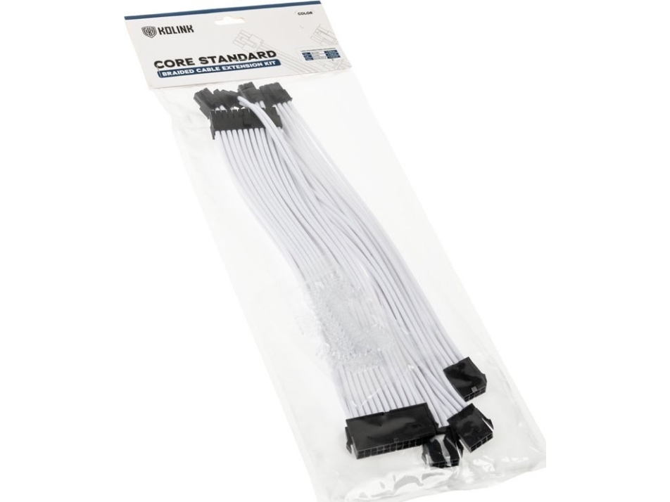 Kolink Standard punottu kaapelin jatkosarja - kirkkaan valkoinen