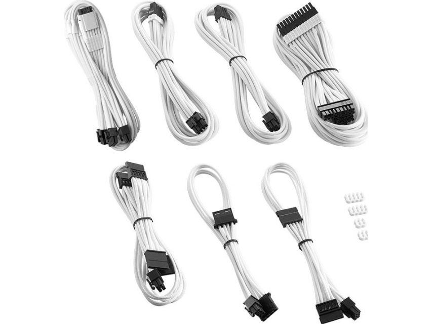 CableMod C-Series PRO ModMesh 12VHPWR kabelkit för Corsair RM, RMi, RMx (Black Label) - vit | Datortillbehör - Kablar & adaptrar - Datakablar | GameStuff