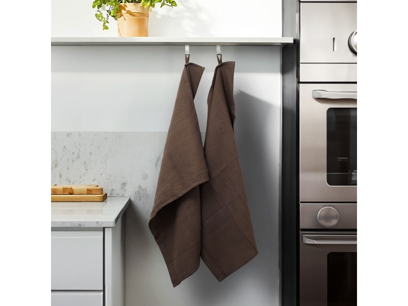 OlsenHome - Våfflade kökshanddukar 50x65cm - 2-pack Valnötsbrun | Baby & barn - Textil och kläder - Kökstextilier | GameStuff