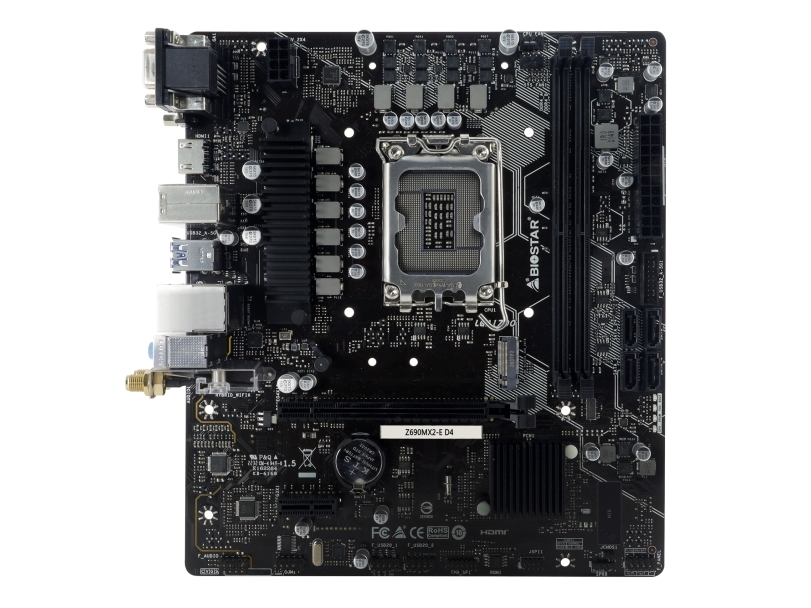 Biostar Z690mx2-E D4 - Bundkort - Lga1700 Sokkel - Usb 3.2 Gen 1 - Onboard Grafik (Cpu Påkrævet) - Hd Audio (8-Kanaler)