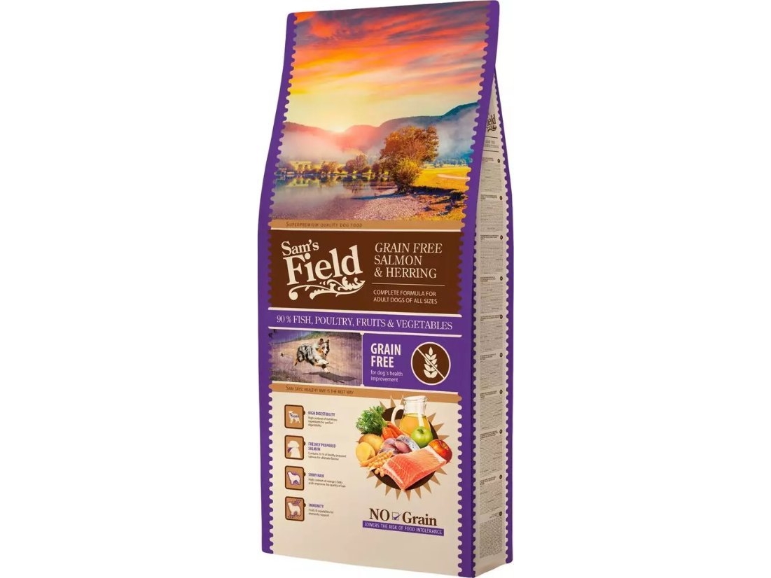 Sams Field Grain Free Salmon & Herring 13 kg