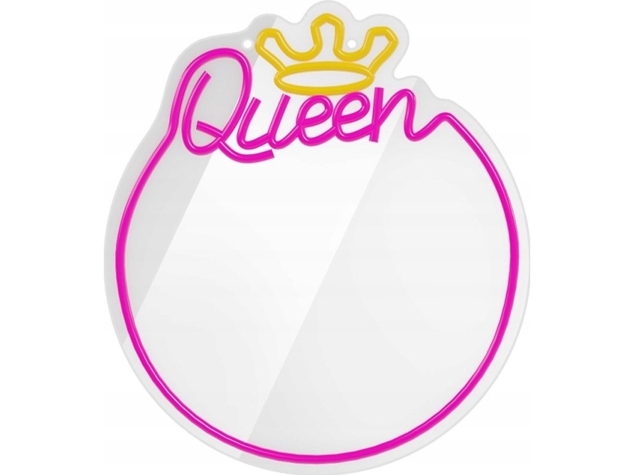 Neon MIRROR LED QUEEN warm white/pink FMNE04