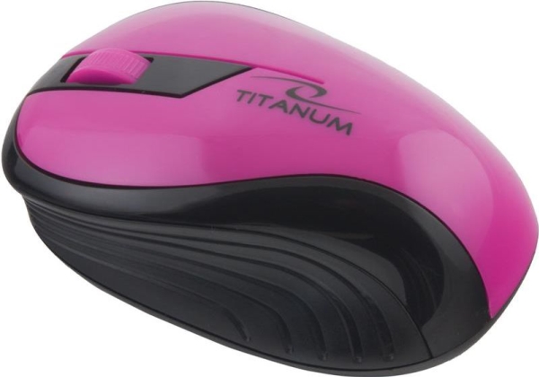 Titanum Rainbow 3D - Mus - Optisk - 3 Knapper - Trådløs - 2.4 Ghz - Trådløs Modtager (Usb) - Rosa