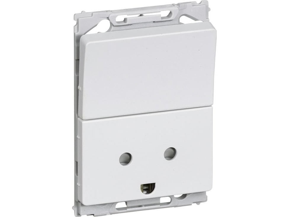 OPUS 66, Stikkontakt med jord og 1-polet afbryder, 1 modul, hvid - Lauritz Knudsen