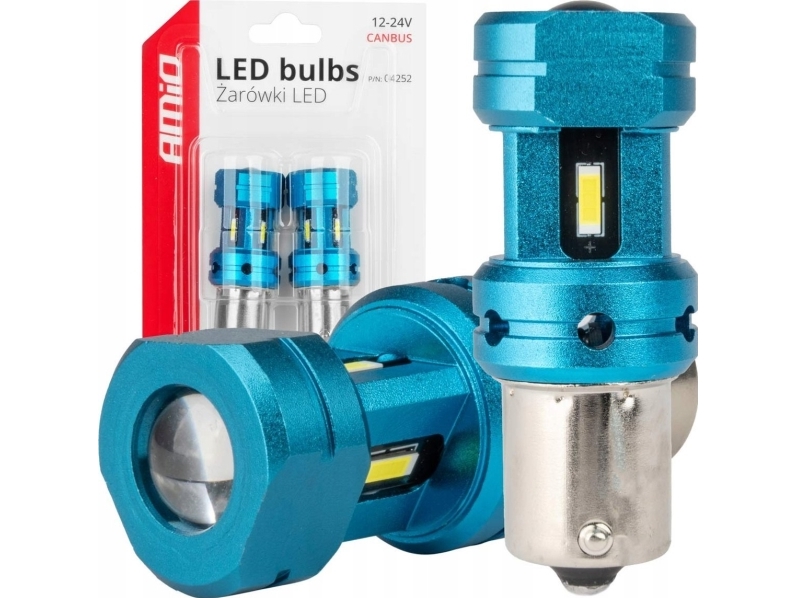 Led-Leuchtmittel Canbus 1156 Ba15s P21w R10w R5w 4Smd 1860 Weiß 12V/24V Amio-04252