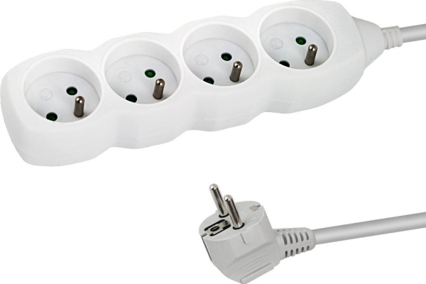 Strømskinne Esperanza Elk206w Esperanza Strømskinne 4 Udtag 3M Hvid