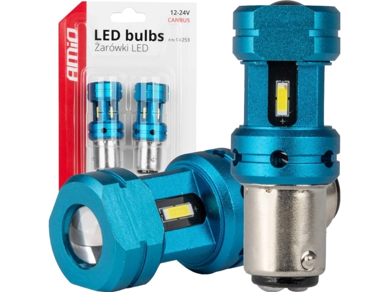 Led Lemputės Canbus 1157 Bay15d P21/5W 4Smd 1860 Baltos 12V 24V Amio-04253