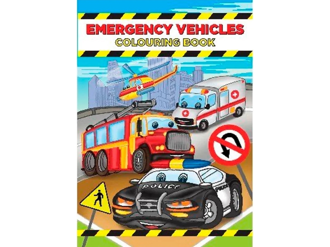 Färgbok A4 Emergency Vehicles (16 sidor) | Skola & Hobby - Till skolväskan - Målarböcker | GameStuff