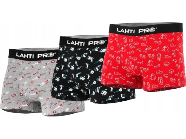 Lahti Pro boxershorts til mænd med trykt motiv mix, 3 par, XL