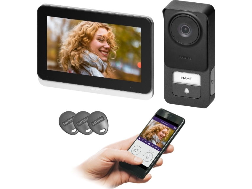 Philips WelcomeEye Connect 3, videodörrklockeset, 2-led, 7 Wi-Fi, pekskärm, 3K, RFID | Huset - Säkerhet & Larm - Åtkomstkontrollsystem | GameStuff