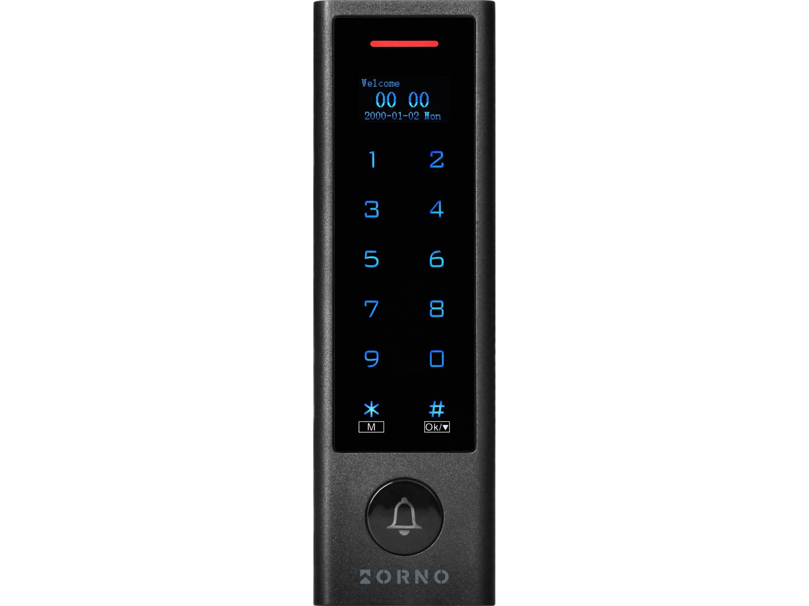 Orno Zahlenschloss Touch Mit Karten- Und Rfid-Schlüsselanhänger-Leser, Oled, Wi-Fi, Ip68, 1 Relais 3A, Powered By Tuya