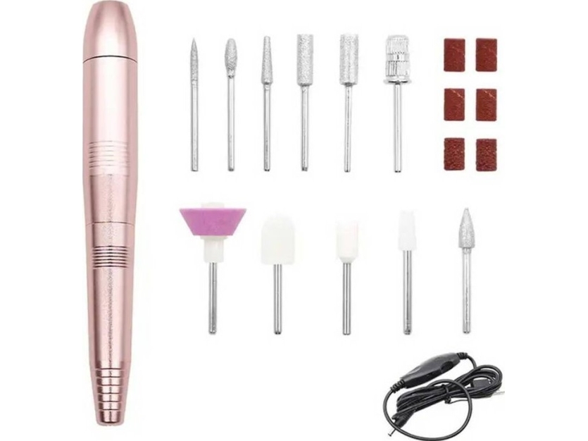 Aptel kompakt nagelpolerare + tillbehör avbitare rosa DA111 | Smink - nagelvård - Nagelfil | GameStuff