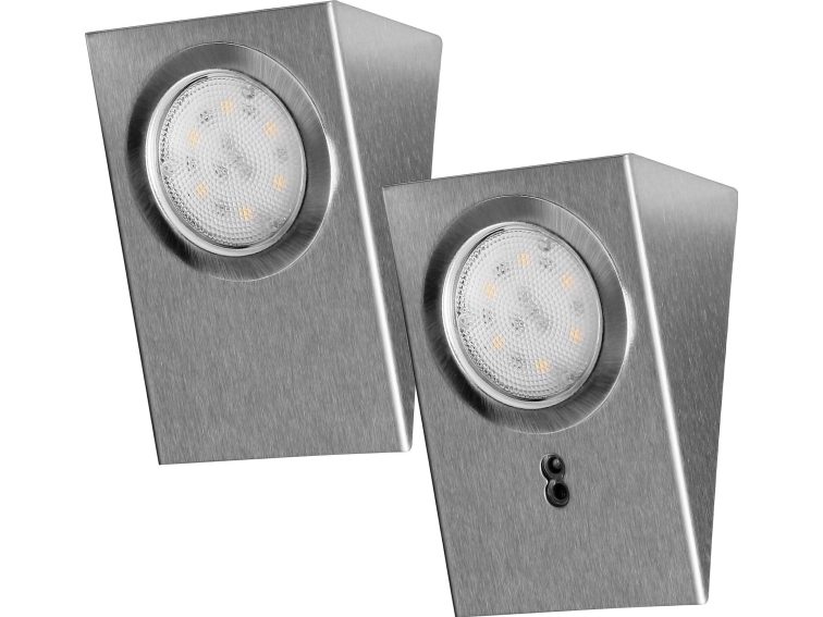 Orno kaapinalainen valaisin MAKAN LED 2W, 180lm, 4000K, kosketusvapaalla kytkimellä, INOX