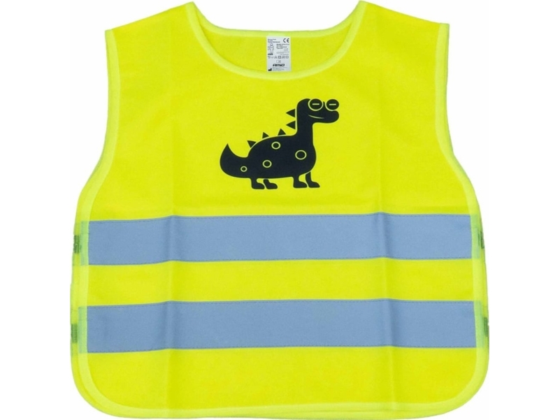 AMiO refleksvest til børn gul dino dinosaur amio-03936