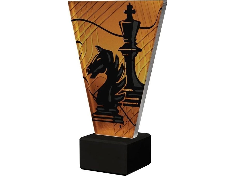 Victoria Sport Monokrom glaspokal på marmorsokkel - DRAWS