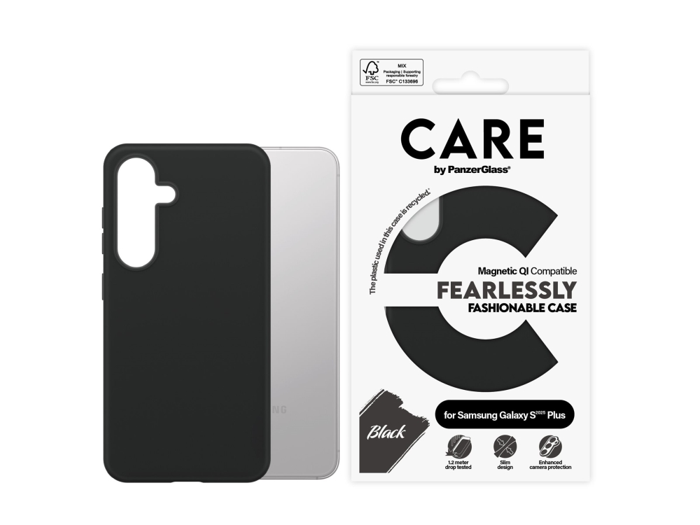 Care By Panzerglass Bagsidecover Til Mobiltelefon Polykarbonat Mikrofiber Silicone Sort For Samsung Galaxy S25