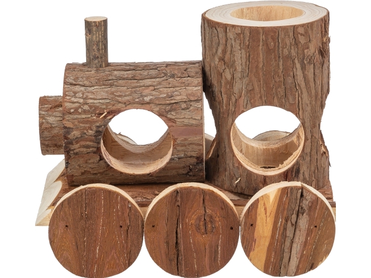 Trixie Levin train, mice, bark wood, 17 × 14 × 12 cm