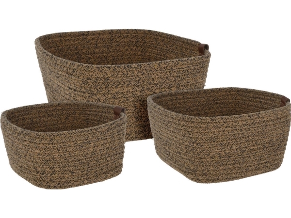 Home Styling Collection Förvaringskorgar, vävd bomull, 3 delar | N - A | GameStuff
