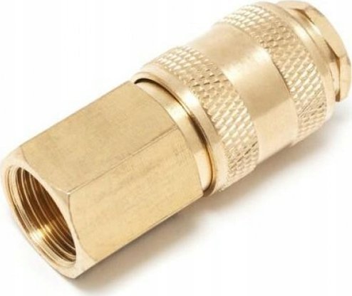 Partner Hurtigkobling Pneumatisk Med Ventil Og Indvendigt Gevind 1/4" (Messing)