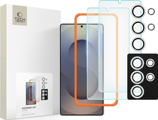 Tech-Protect Szklo Hærdede Supreme Sæt 3-Pack Galaxy S25 Ultra Klar