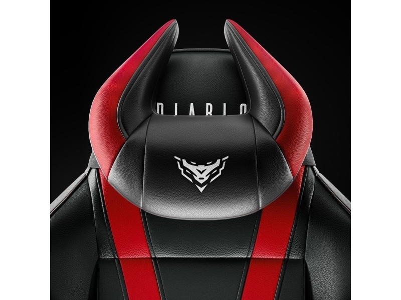 Diablo X-Horn Kopfstützenkissen Mit Personalisierter Stickerei, Schwarz Und Rot