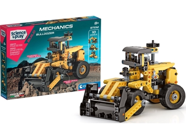 Clementoni Clementoni, Mechanics Laboratory, Bulldozer, Construction Set, For Boys, 8+ Years, 200 Pcs For Boys