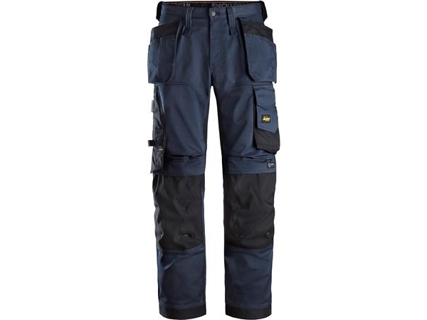SNICKERS WORKWEAR 6251 AllroundWork Stretch arbejdsbuks+ med loose fit og hylsterlommer, navy/sort, størrelse 54 | Kläder & Säkerhet - Arbetskläder - Arbetsbyxor | GameStuff
