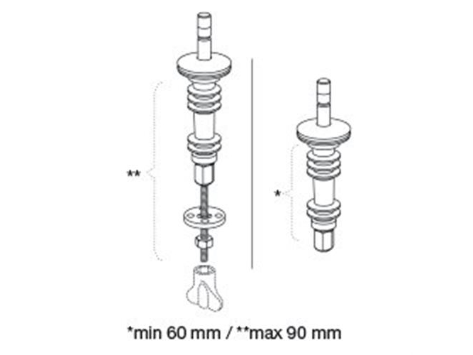 Fäste för fast avlyftning botten-/toppmontage rostfritt stål | VVS Artiklar - Badrum - Tillbehör för toalett | GameStuff