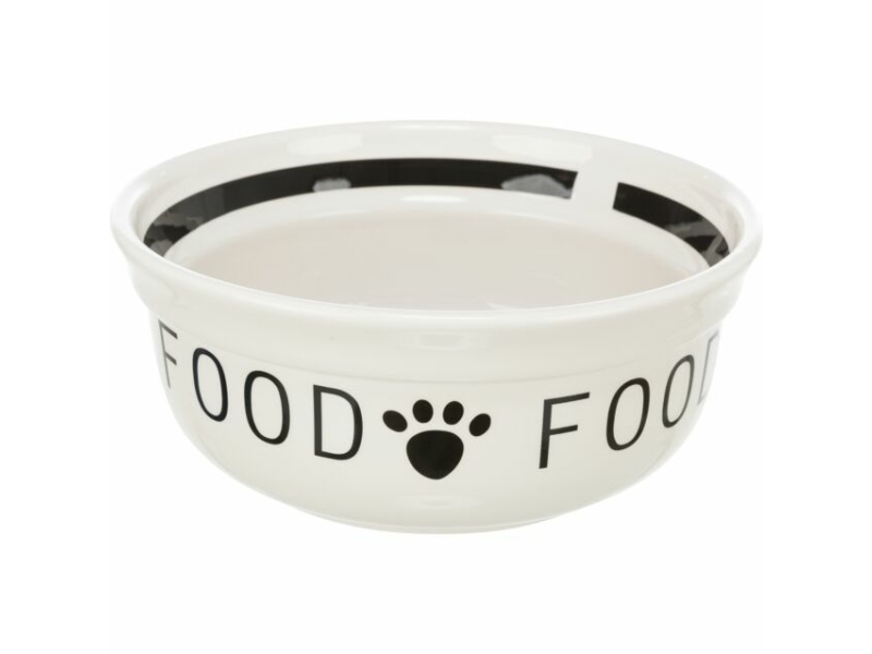 Trixie „Food bowl, ceramic, 1.6 l/ø 20 cm, white/black | Sällskapsdjur - Hund - Mat- och vattenskålar | GameStuff