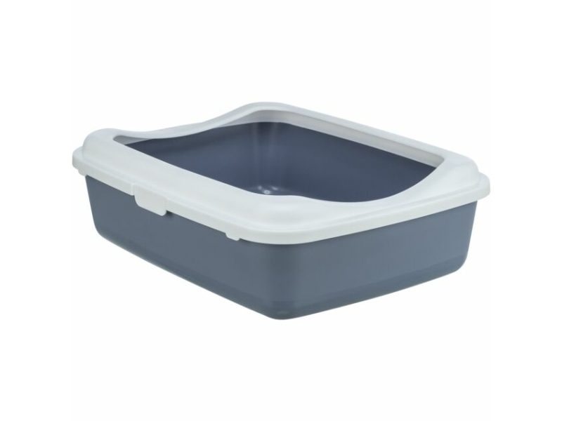 Trixie Classic cat litter tray, w/rim, 37×15×48cm, purple/white | Djurmärken - Tillbehör - Trixie | GameStuff