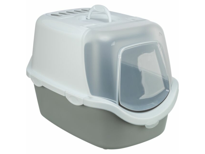 Trixie Vico Open Top catlittertray,w/hood,40×40×56cm,lightgrey/hvid | Djurmärken - Tillbehör - Trixie | GameStuff