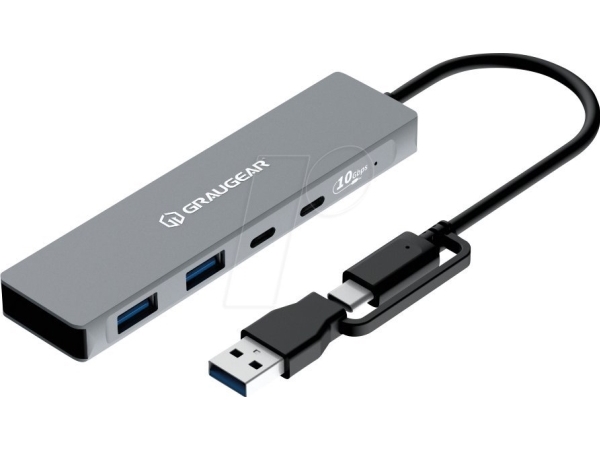Graugear 4-Port Usb Hub 2X Usb-C Und 2X Usb-A 10Gbps