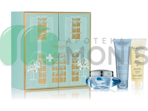 Thalgo Gift Box Set Thalgo: Eveil À La Mer Cleanser Cleansing Gel For Face 50 Ml Cold Cream Marine Soothing Cream For Face 50 Ml Cold Cre