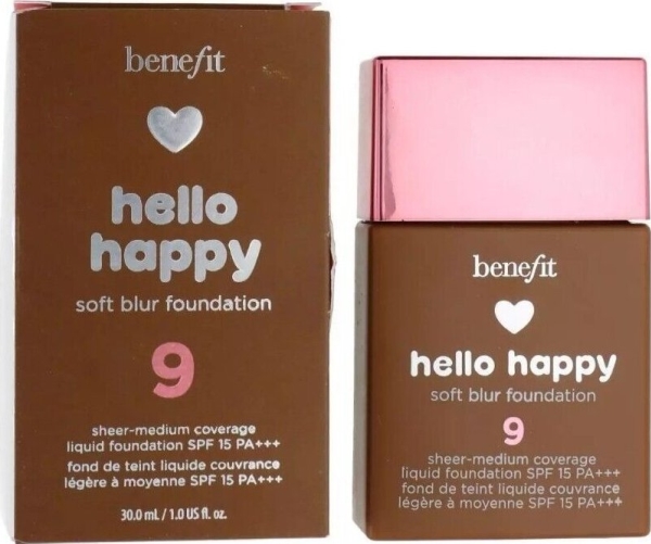 Benefit Hello Happy Soft Blur Flüssige Foundation Matt 09 Deep Neutral Spf 15 30 Ml