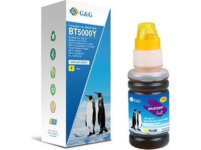 G&G Kompatible Tinte / Tinte Mit Bt-5000Y, Gelb, 5000S, Npr-Bt5000y, Für Brother Dcp T300, Dcp T500w, Dcp T700w