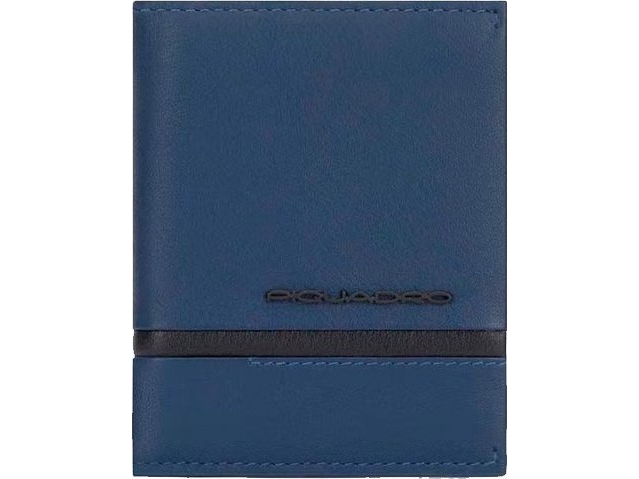 Piquadro Piquadro, Obidos, Leather, Wallet, Coin Holder, Blue, For Men For Men