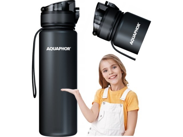 Aquaphor Vandfilterflaske 0,5L Sort
