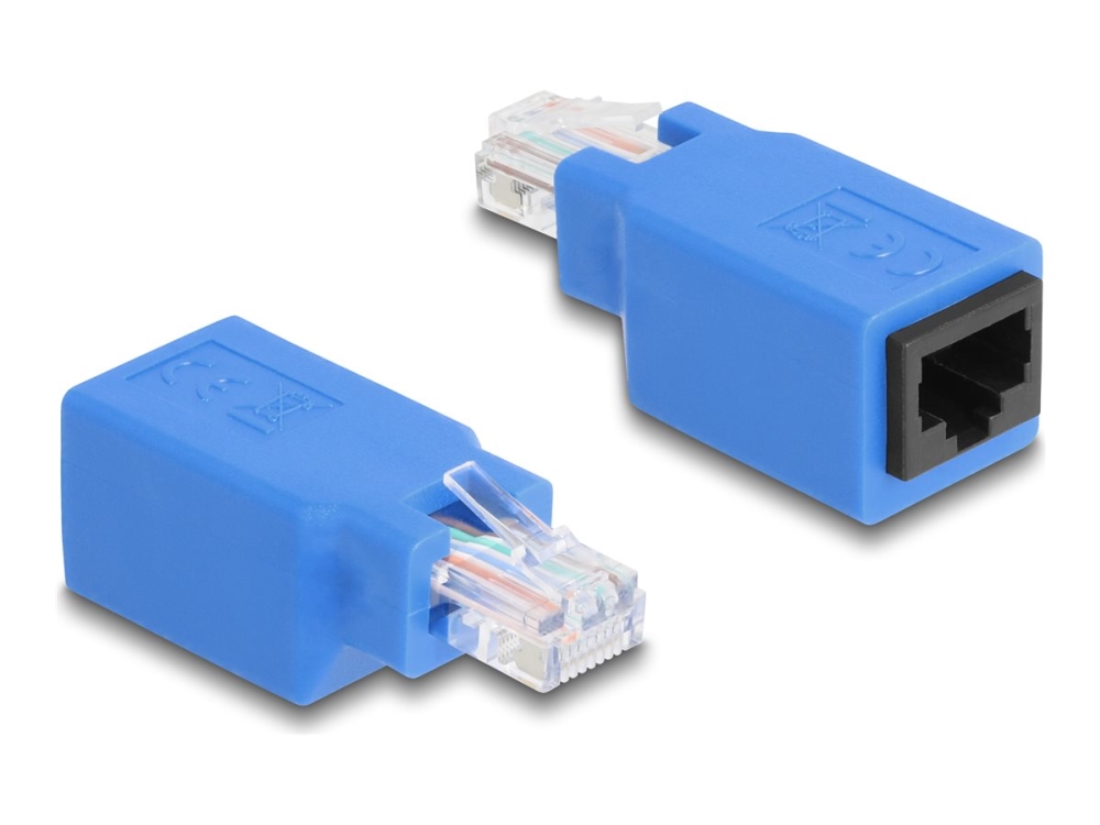 Delock - Netværksadapter - Rj-45 (Han) Til Rj-45 (Hun) - Utp - Cat 5E - Blå