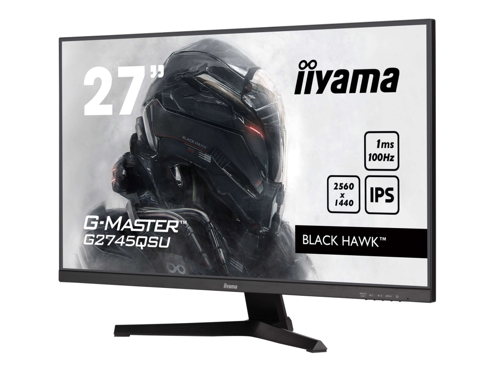 Iiyama G Master Black Hawk G2745qsu B2 Led Skærm Gaming 27 " 2560 X 1440 Wqhd @ 100 Hz Ips 300 Cd/m² 1300:1 1 Ms Hdmi Displayport