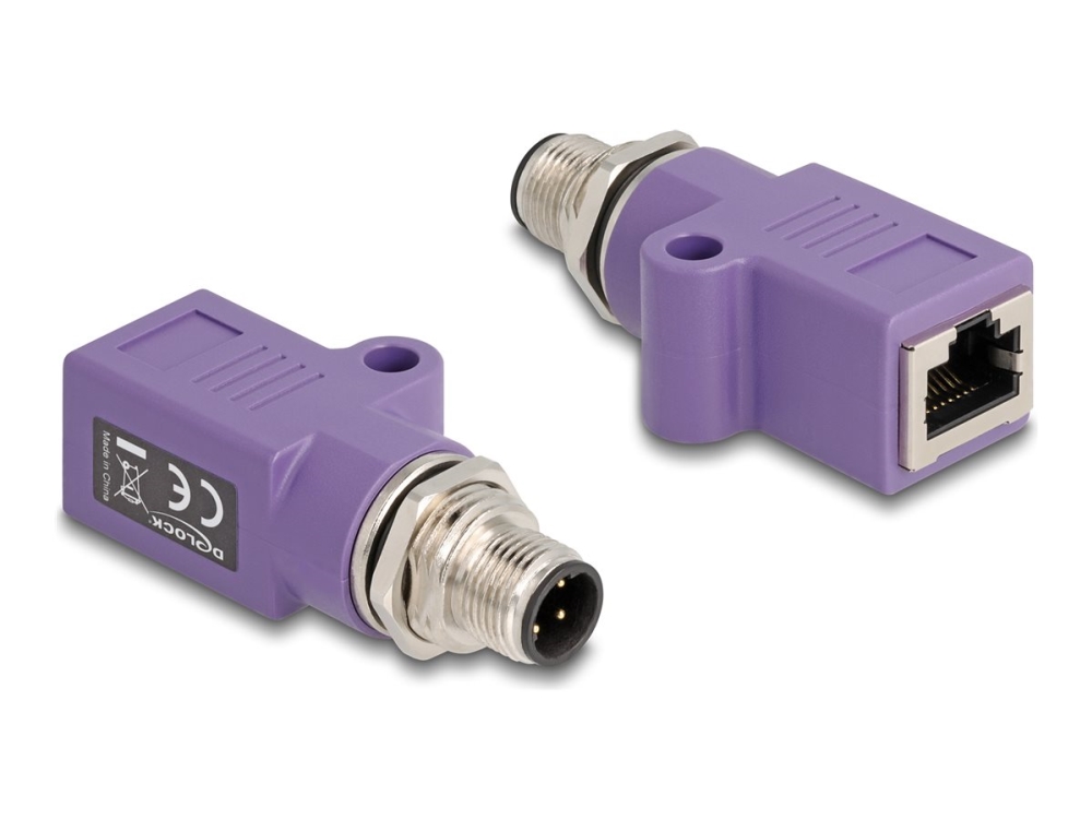 Delock 60669, M12, Rj45, Violett