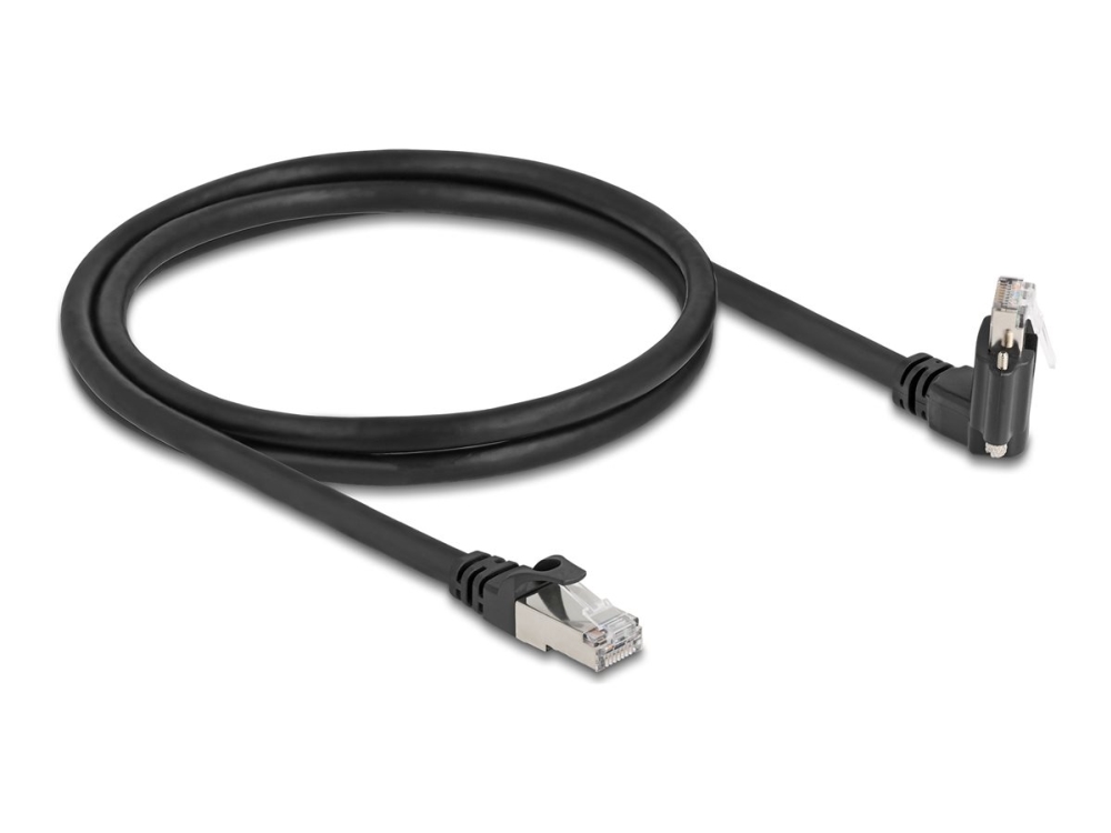 Delock - Netzwerkkabel - Rj-45 (Stecker) Auf Rj-45 (Stecker) Gewinkelt, Drehbar, Schraubleiste - 1 M - 7 Mm - S/Ftp - Cat 6 - Gigabit Ethernet Unters