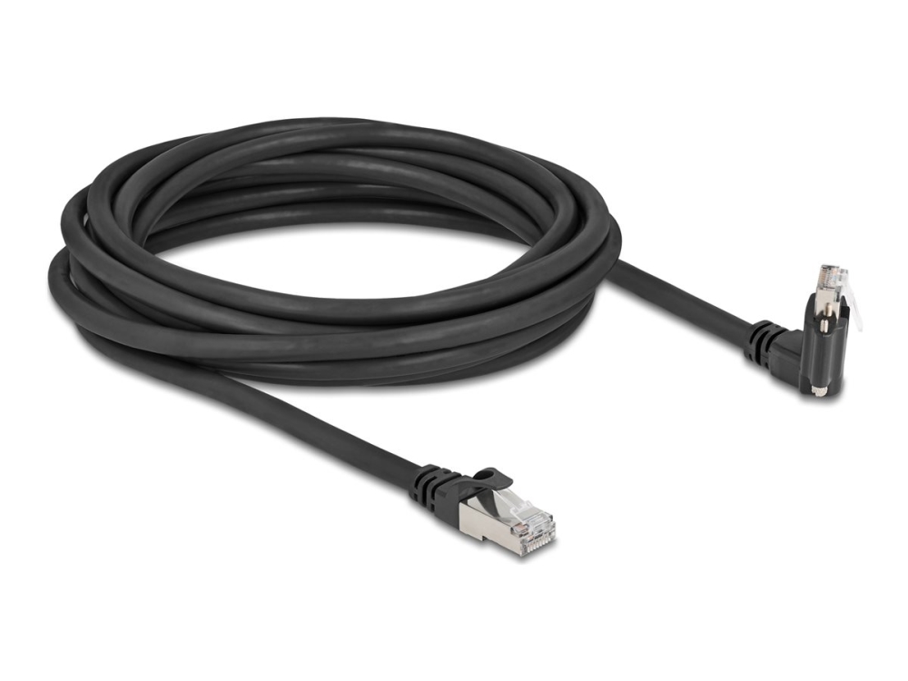 Delock - Netzwerkkabel - Rj-45 (Stecker) Auf Rj-45 (Stecker) Gewinkelt, Drehbar, Schraubleiste - 5 M - 7 Mm - S/Ftp - Cat 6 - Gigabit Ethernet Unters