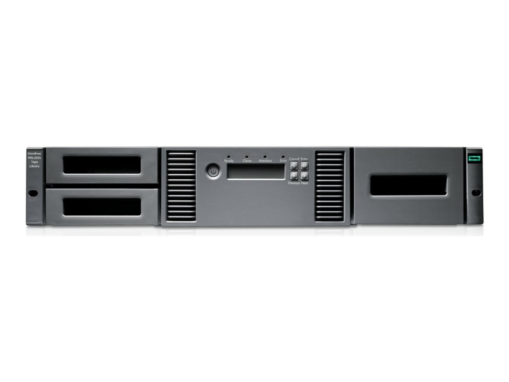 HPE StoreEver MSL2024 - Bandbibliotek - 288 TB / 720 TB - platser: 24 - LTO Ultrium (12 TB / 30 TB) x 1 - Ultrium 8 - högsta antal enheter: 2 - SAS-2 - kan monteras i rack - 2U - streckkodsläsare, kryptering - Smart Choice | Datorer & Surfplattor - Säkerhetskopiering - Backup-enhet | GameStuff
