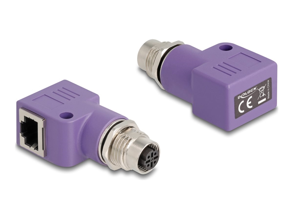 Delock 60680, M12, Rj45, Violett