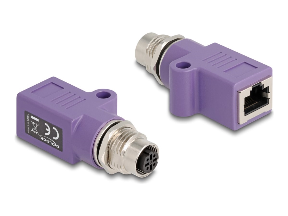 Delock 60678, M12, Rj45, Violett