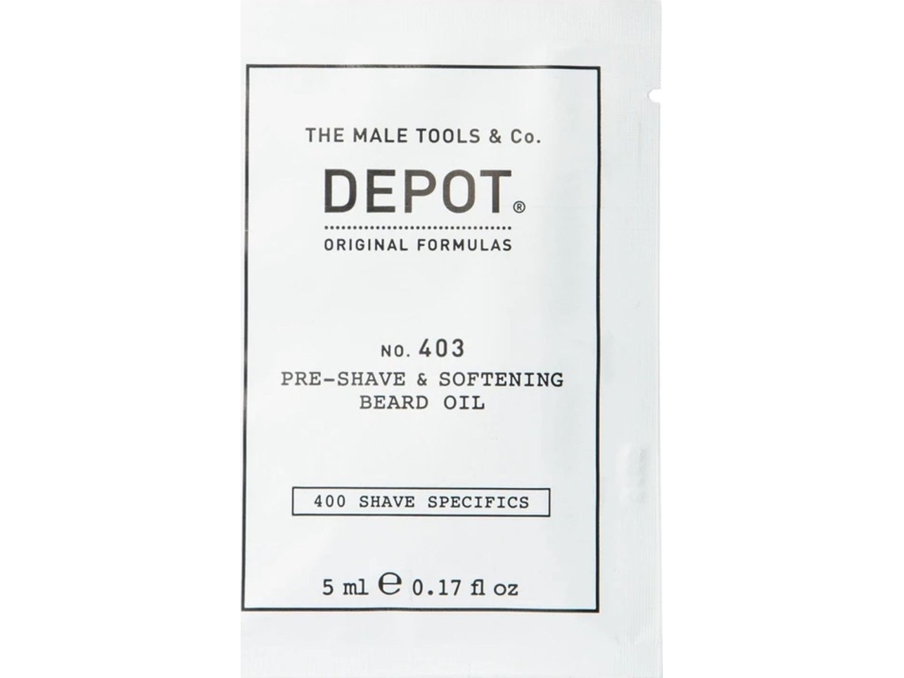 Depot, 400 Shave Specifics No. 403, Sweet Almond, Softening, Pre-Shaving Oil, 5 ml For Men | Hårvård - Rakning och skäggvård - Rakskum och gel för rakning | GameStuff