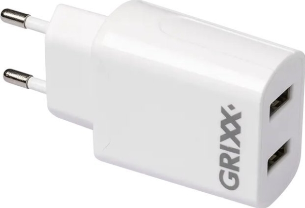 Zasilacz Grixx Grixx Power Adapter 220V White Dual USB A
