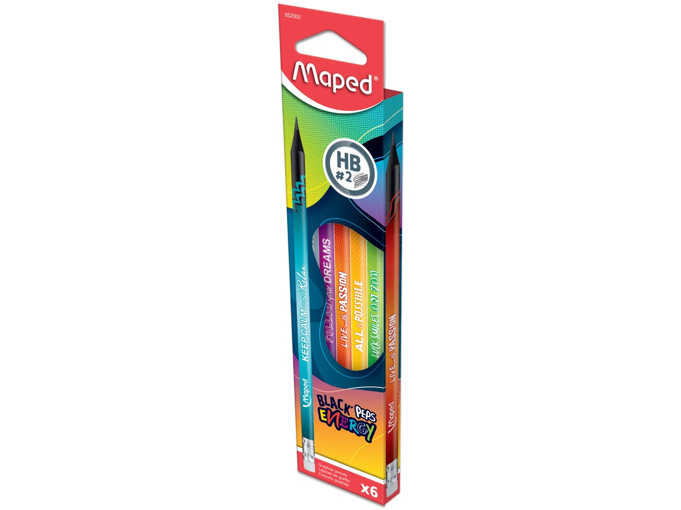 Maped 852000, HB, Multifärg, 6 styck | Skrivredskap - Blyertspennor & pencils - Blyertspennor | GameStuff
