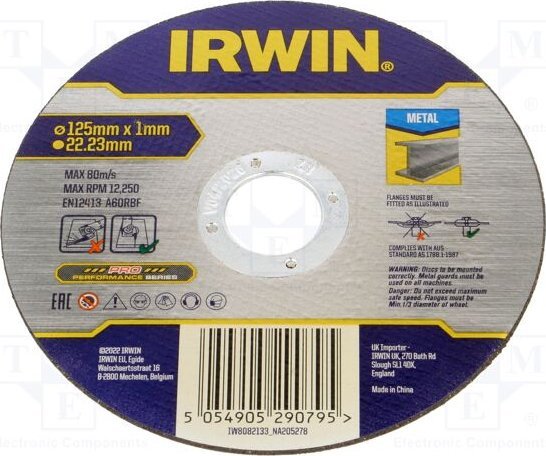 Irwin Irwin Metal Cutting Shield 125Mm X 1.0Mm X 22.23Mm
